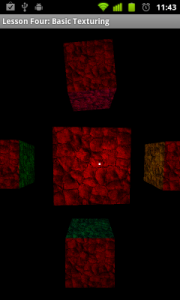 Per fragment lighting with texturing: centered between four vertices of a square. Per fragment lighting with texturing: centered between four vertices of a square.
