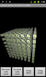 A screenshot of Lesson Seven, showing the grid of cubes.
