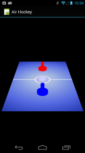 Air hockey, running on a Galaxy Nexus
