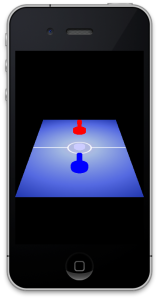 Air hockey, running on the iPhone simulator