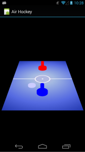 Air Hockey with touch, running on a Galaxy Nexus